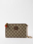 Gucci - Gg-supreme Canvas Zip-up Pouch - Womens - Beige Multi