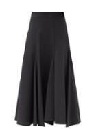 Matchesfashion.com Jil Sander - High-rise Godet-panel Twill Midi Skirt - Womens - Black