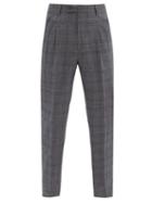 Matchesfashion.com Paul Smith - Prince Of Wales Check Pleated Wool-blend Trousers - Mens - Grey Multi