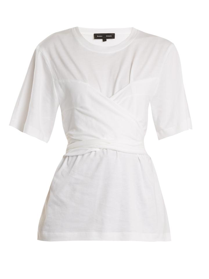 Proenza Schouler Wrap-style Cotton-jersey T-shirt