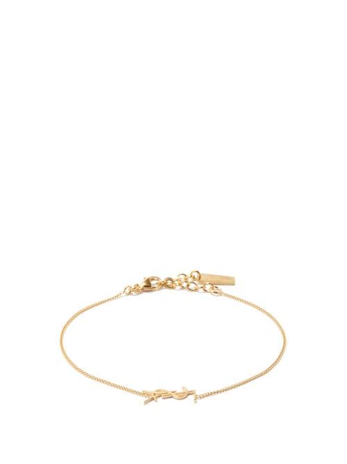 Saint Laurent - Ysl Plaque Bracelet - Mens - Gold