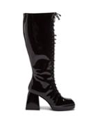 Nodaleto - Bulla Ward Lace-up Patent-leather Boots - Womens - Black