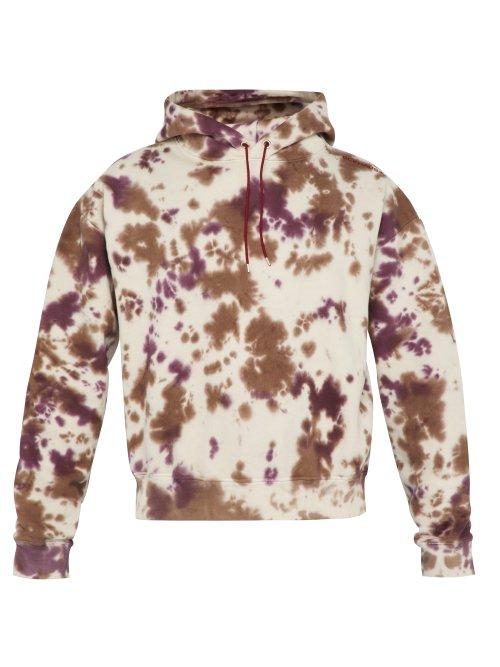 Matchesfashion.com Eckhaus Latta - Dirty Dye Tie Dye Print Cotton Hooded Sweatshirt - Mens - Grey