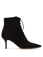Matchesfashion.com Gianvito Rossi - Lace-up 70 Suede Ankle Boots - Womens - Black
