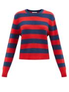 Bella Freud - Striped Wool Sweater - Womens - Red Navy