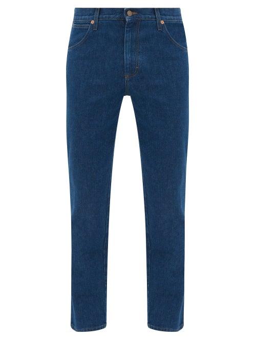 Matchesfashion.com Gucci - Mickey Mouse Patch-embroidered Jeans - Mens - Blue