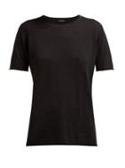 Matchesfashion.com Joseph - Cashair Rolled Edge Cashmere Jersey T Shirt - Womens - Black