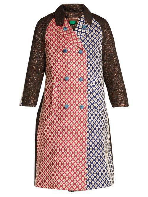 Matchesfashion.com Duro Olowu - Patchwork Brocade Double Breasted Coat - Womens - Multi