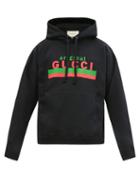 Matchesfashion.com Gucci - Original-print Cotton-jersey Hooded Sweatshirt - Mens - Black