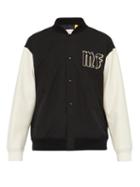 Matchesfashion.com 7 Moncler Fragment - Logo Appliqu Contrast Panel Cotton Bomber Jacket - Mens - Black Multi