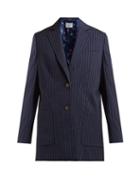 Matchesfashion.com Racil - Alfie Pinstripe Single Breasted Wool Blend Blazer - Womens - Navy