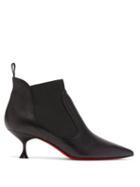 Matchesfashion.com Christian Louboutin - Carnavague Kitten-heel Leather Ankle Boots - Womens - Black
