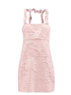Ganni - Ruffled-straps Sequinned Mini Dress - Womens - Light Pink