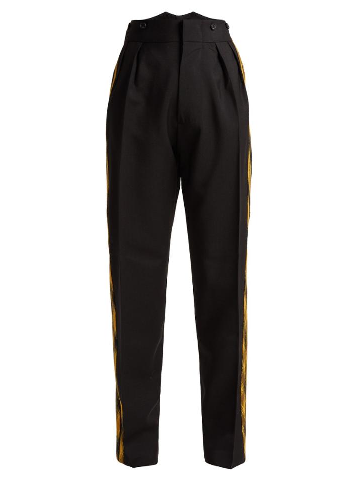 No. 21 Tartan-stripe Mohair-blend Trousers