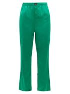Matchesfashion.com Balenciaga - Straight Leg Satin Trousers - Womens - Green