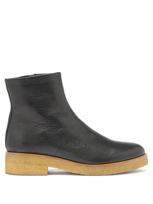 The Row - Boris Leather Ankle Boots - Womens - Black