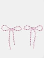 Balenciaga - Shoelace Bow Earrings - Womens - Pink White