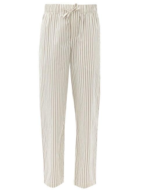Ladies Lingerie Tekla - Striped Organic-cotton Pyjama Trousers - Womens - Cream Stripe
