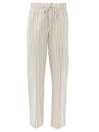 Ladies Lingerie Tekla - Striped Organic-cotton Pyjama Trousers - Womens - Cream Stripe