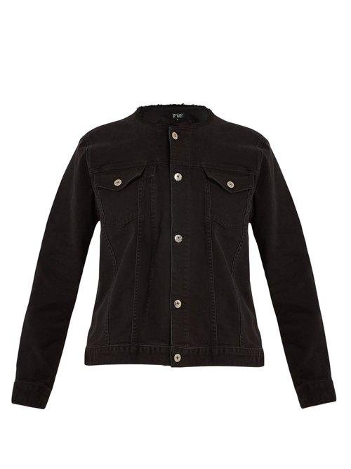 Matchesfashion.com Eve Denim - Kaila Collarless Denim Jacket - Womens - Black