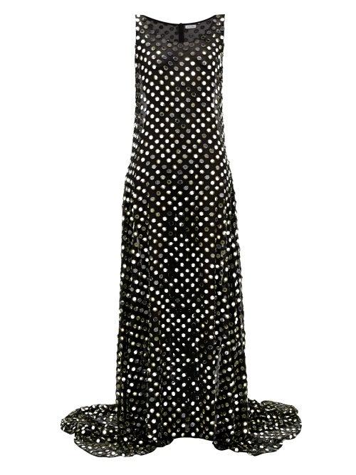 Matchesfashion.com Ashish - Laxmi Mirrorwork Georgette Gown - Womens - Black