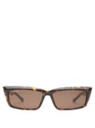 Matchesfashion.com Balenciaga - Rectangle Tortoiseshell Effect Acetate Sunglasses - Womens - Tortoiseshell