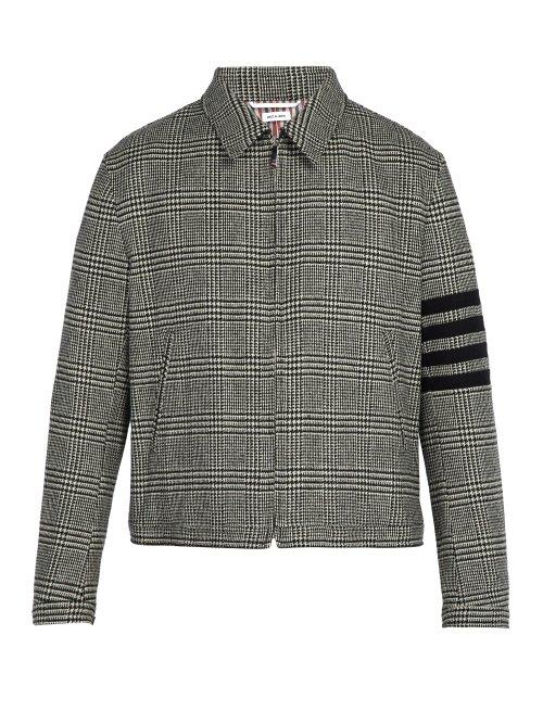 Matchesfashion.com Thom Browne - Houndstooth Wool Jacket - Mens - Black White