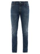 Matchesfashion.com Dolce & Gabbana - Crown D & G Logo-embroidered Slim-leg Jeans - Mens - Blue