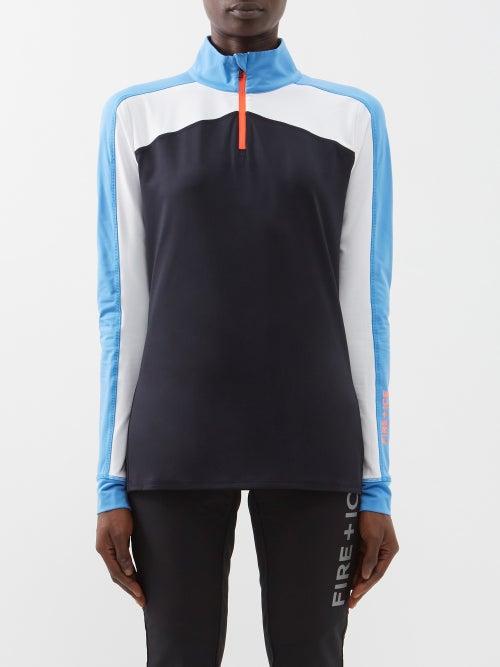Bogner Fire+ice - Edna Quarter-zip Thermal Base-layer Top - Womens - Black Blue