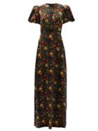 Matchesfashion.com The Vampire's Wife - The Confessional Floral-print Silk-satin Dress - Womens - Red Multi