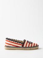 Gucci - Striped Cotton-canvas Espadrilles - Womens - Red Stripe