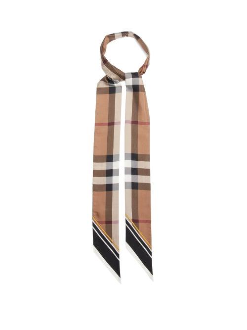 Burberry - Archive-check Silk Scarf - Womens - Black