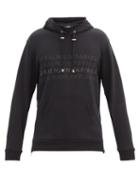 Matchesfashion.com Balmain - Logo-print Cotton-blend Jersey Hooded Sweatshirt - Mens - Black