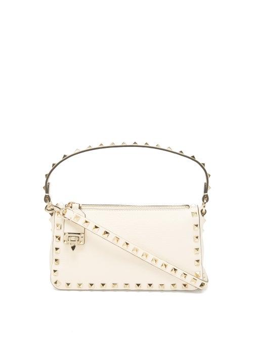 Valentino Garavani - Rockstud Small Leather Shoulder Bag - Womens - White