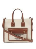 Burberry - Freya Mini Canvas And Leather Tote Bag - Womens - Tan Multi