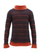 Matchesfashion.com Eckhaus Latta - Striped Mock Neck Sweater - Mens - Navy Multi