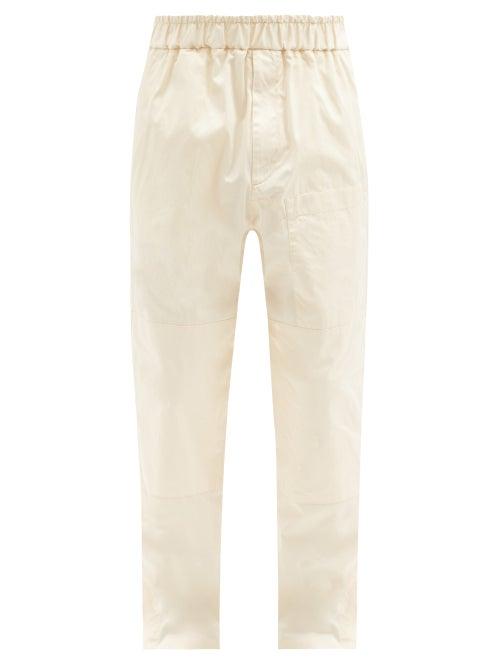 Matchesfashion.com Jil Sander - Panelled Cotton-gabardine Trousers - Mens - Cream