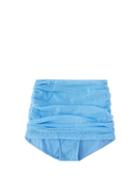 Norma Kamali - Bill High-rise Ruched-tulle Bikini Briefs - Womens - Blue