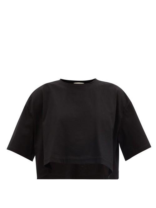 Ladies Activewear Vaara - Kelly Cropped Cotton-jersey T-shirt - Womens - Black