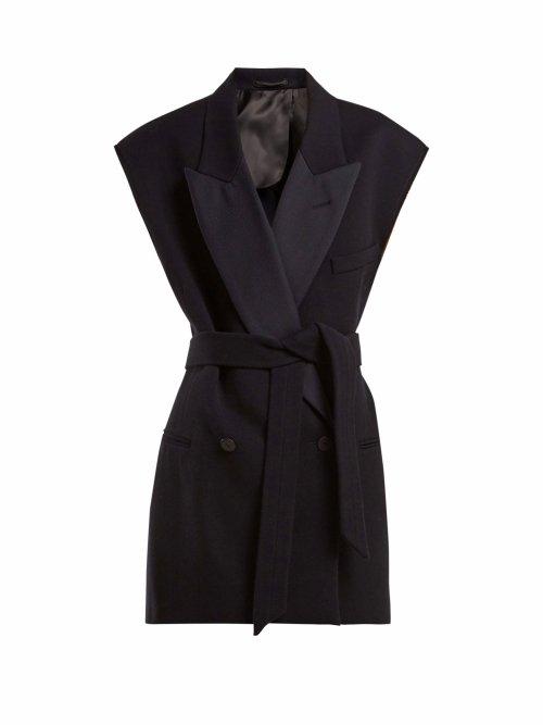 Matchesfashion.com Raey - Raw Edge Sleeveless Wool Twill Jacket - Womens - Navy