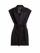 Matchesfashion.com Raey - Raw Edge Sleeveless Wool Twill Jacket - Womens - Navy