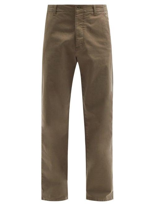 Matchesfashion.com Ymc - Padre Cotton-blend Twill Trousers - Mens - Dark Khaki