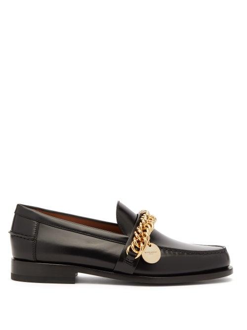 Matchesfashion.com Givenchy - Chain Embellished Leather Loafers - Womens - Black