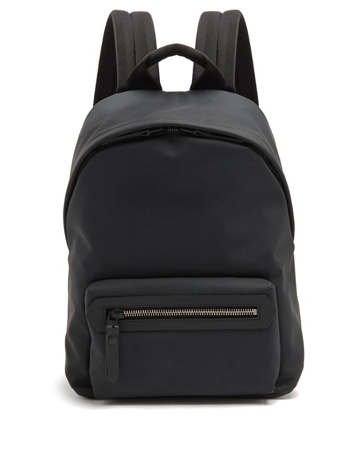 Lanvin Front-pocket Rubberised-leather Backpack