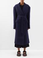 Raey - Exaggerated Shoulder Wool Overcoat - Womens - Navy