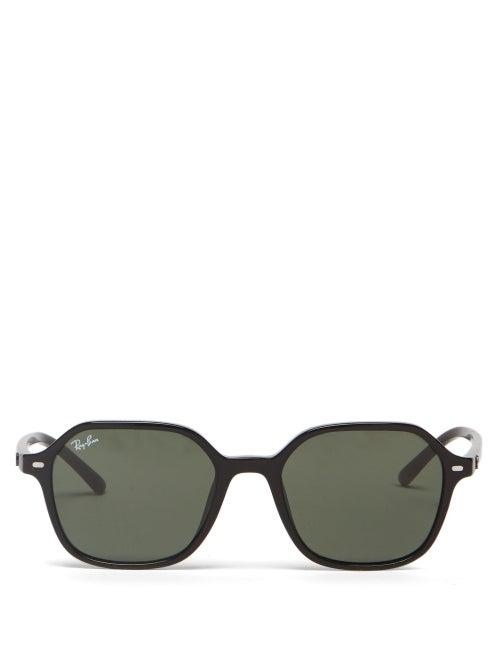 Ray-ban - John Hexagonal Acetate Sunglasses - Mens - Black