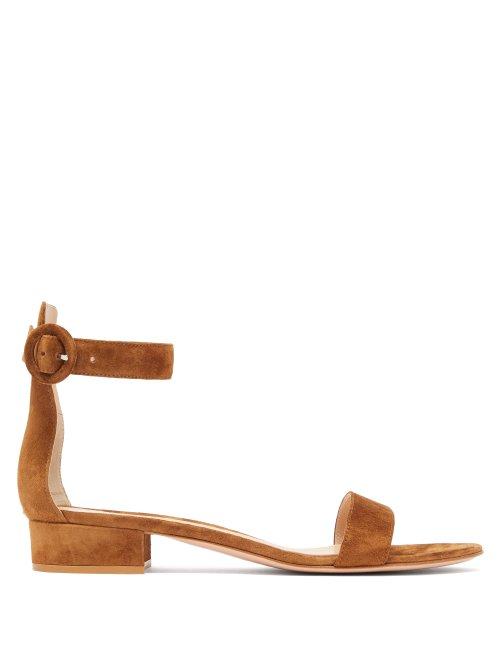 Matchesfashion.com Gianvito Rossi - Portofino 20 Suede Sandals - Womens - Tan