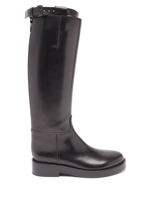 Ann Demeulemeester - Leather Riding Knee Boots - Womens - Black