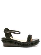Matchesfashion.com Christian Louboutin - Lata Studded Flatform Leather Sandals - Womens - Black