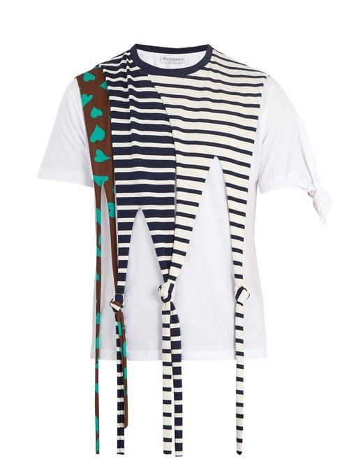 Matchesfashion.com Jw Anderson - Draped Knot Detail Cotton Jersey T Shirt - Mens - Multi
